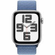 Apple Watch SE GPS - 44mm - Boîtier Silver Aluminium - Bracelet Winter Blue Sport Loop