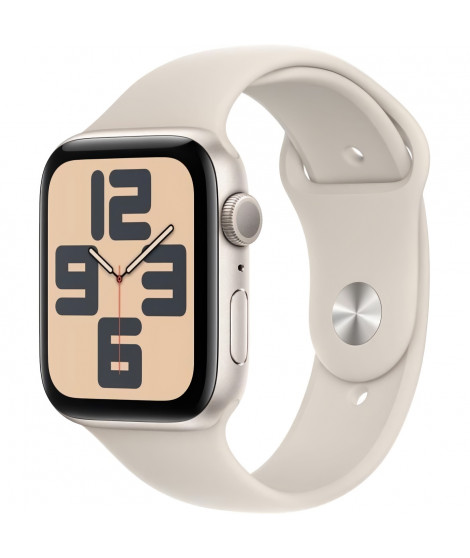Apple Watch SE GPS - 44mm - Boîtier Starlight Aluminium - Bracelet Starlight Sport Band - M/L