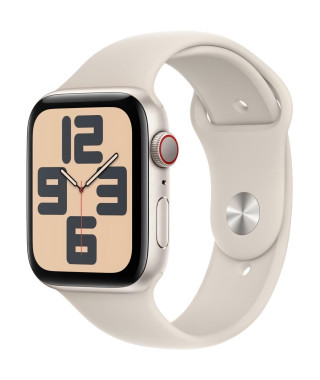 Apple Watch SE GPS + Cellular - 44mm - Boîtier Starlight Aluminium - Bracelet Starlight Sport Band - M/L
