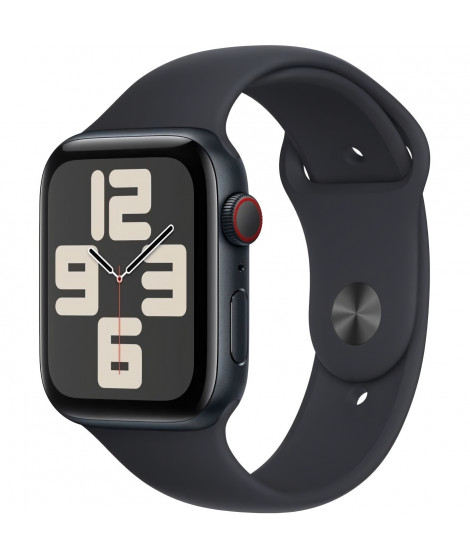 Apple Watch SE GPS + Cellular - 44mm - Boîtier Midnight Aluminium - Bracelet Midnight Sport Band - M/L