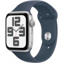 Apple Watch SE GPS - 44mm - Boîtier Silver Aluminium - Bracelet Storm Blue Sport Band - M/L