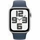 Apple Watch SE GPS + Cellular - 44mm - Boîtier Silver Aluminium - Bracelet Storm Blue Sport Band - M/L