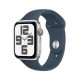 Apple Watch SE GPS + Cellular - 44mm - Boîtier Silver Aluminium - Bracelet Storm Blue Sport Band - M/L