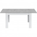 Table a manger extensible KENDRA - Rectangulaire - Mélaminé blanc artik et ciment - L140/190 x P 90 x H 78 cm