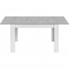Table a manger extensible KENDRA - Rectangulaire - Mélaminé blanc artik et ciment - L140/190 x P 90 x H 78 cm