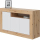 Buffet BALTIK - Mélaminé 3 portes + 1 niche de rangement - L 144 x P 42 x H 87 cm