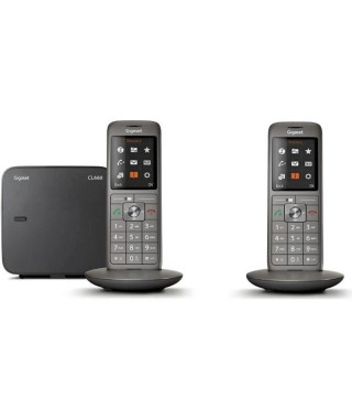 Téléphone Fixe sans fil - GIGASET CL 660 Duo Anthracite - Écran couleur rétroéclairé - Répertoire 400 contacts