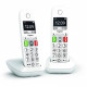 Téléphone Fixe sans Fil - GIGASET - E290 Duo Blanc - Grand écran - Larges touches - Audio Boost
