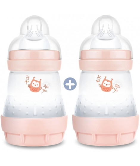 MAM Biberon Easy Start / Anti-Colique Nature - 160ml - Blush - Tétine Débit 1 X2