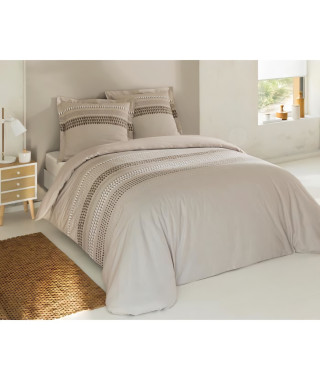 VISION Parure de couette Anthony - 100% coton - 220 x 240 cm - Beige