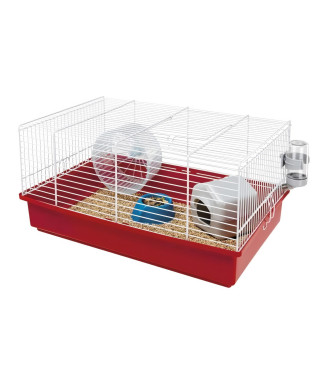 Cage hamster - Une roue, une mangeoire, une maisonnette, un abreuvoir - FERPLAST