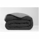 Couette 220x240 cm TODAY - 2 personnes - Bi matiere : en flanelle et polyester - Gris et noir