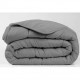 Couette 220x240 cm TODAY - 2 personnes - Bi matiere : en flanelle et polyester - Gris