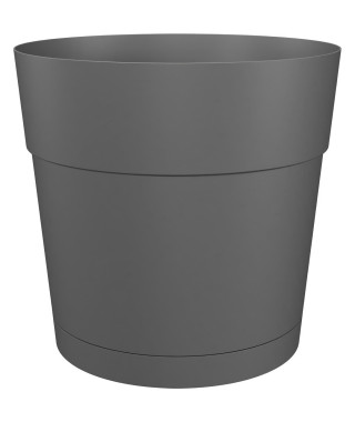 Pot a fleurs et plantes rond CAPRI LARGE - Plastique - Réservoir d'eau - diametre 30 cm - Anthracite - ARTEVASI