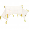 DOMIVA Tour de lit Leafy Bunny - Coton bio & Polyester recylclé - Adaptable lit 60*120 ou 70*140 - Blanc/Jaune - 30 x 180 cm