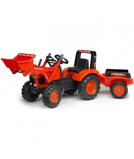 Tractopelle a pédales FALK Kubota M135Gx avec pelle et remorque - Mixte - a partir de 3 ans