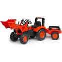 Tractopelle a pédales FALK Kubota M135Gx avec pelle et remorque - Mixte - a partir de 3 ans