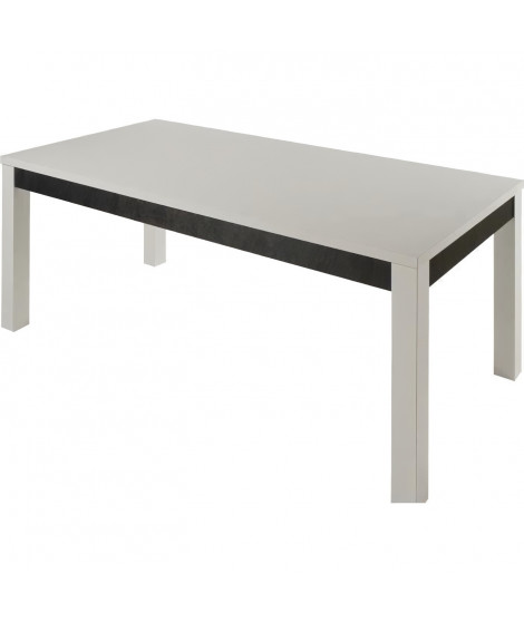 Table a manger L 190 cm - Structure en panneau de particule épaisseur de 18mm - Blanc et gris - Cooper
