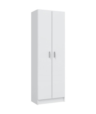 Armoire rangement chaussure - meuble d'entrée - 2 portes avec étageres- L 59 x P37 x H 180 cm - Multiusos