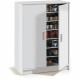 Meuble a chaussures forme armoire BASIC - 2 portes + 6 étageres - Mélaminé blanc - 30 paires - L75 x P36 x H101 cm