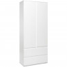 Armoire chambre adulte IMAGE 7 - Décor blanc - 2 portes + 2 tiroirs - L80 x H191 x P40 cm