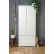 Armoire chambre adulte IMAGE 7 - Décor blanc - 2 portes + 2 tiroirs - L80 x H191 x P40 cm