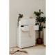 Commode CAPETOWN - Décor blanc brillant - 6 Tiroirs - L80 x H131,5 x P40 cm