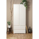 Armoire chambre adulte IMAGE 7 - Décor blanc - 2 portes + 2 tiroirs - L80 x H191 x P40 cm