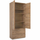 Armoire chambre adulte IMAGE 7 - Décor chene - 2 portes + 2 tiroirs - L80 x H191 x P40 cm