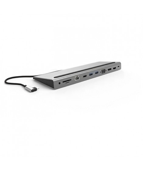 Adaptateur dock USB-C- MOBILITY - 11 en 1 - 2x HDMI Dual Display - Gris sidéral