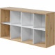 Bibliotheque étagere NOA - Blanc et chene - 8 cases - 137x71,5x33 cm