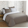 VISION - Bicolore - Housse de couette Réversible 200x200cm avec 2 taies 65x65cm - Taupe/blanc - 100% coton