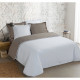 VISION - Bicolore - Housse de couette Réversible 200x200cm avec 2 taies 65x65cm - Taupe/blanc - 100% coton