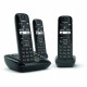 GIGASET Téléphone Fixe AS690 A Trio Noir