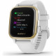 GARMIN Venu Sq - Montre connectée santé et bien-etre -  Light Gold - Bracelet blanc