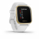 GARMIN Venu Sq - Montre connectée santé et bien-etre -  Light Gold - Bracelet blanc