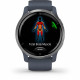 Garmin - Venu 2 - Montre connectée GPS Multi-sports & Santé - Autonomie Longue Durée - Bracelet Bleu Gris & Silver