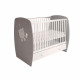 POLINI KIDS OURSON TEDDY Lit NEVA 120*60 avec tiroir blanc/gris