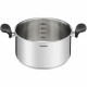 TEFAL E3084604 Faitout 24 cm (5 L) + couvercle verre, Induction, Acier inoxydable haute qualité, Garantie 10 ans, Mijoter, Pr…