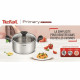 TEFAL E3084604 Faitout 24 cm (5 L) + couvercle verre, Induction, Acier inoxydable haute qualité, Garantie 10 ans, Mijoter, Pr…