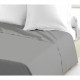 Drap plat uni 2 personnes 100% coton - Gris Clair - 240x300 cm