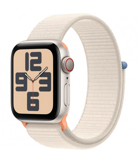 Apple Watch SE GPS + Cellular - 40mm - Boîtier Starlight Aluminium - Bracelet Starlight Sport Loop