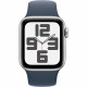 Apple Watch SE GPS + Cellular - 40mm - Boîtier Silver Aluminium - Bracelet Storm Blue Sport Band - M/L
