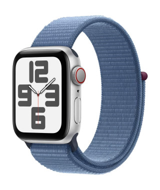 Apple Watch SE GPS + Cellular - 40mm - Boîtier Silver Aluminium - Bracelet Winter Blue Sport Loop