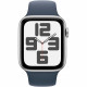 Apple Watch SE GPS + Cellular - 44mm - Boîtier Silver Aluminium - Bracelet Storm Blue Sport Band - S/M