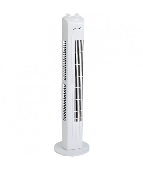 Ventilateur colonne OCEANIC - 40W - Hauteur 78 cm - 3 vitesses - Oscillant - Minuterie - Blanc