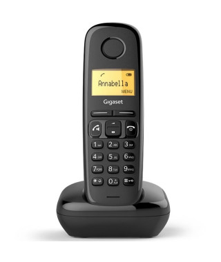 Téléphone sans fil Gigaset A270 Solo - Noir - Mains libres - Répertoire 80 noms et numéros - Autonomie 1080 min