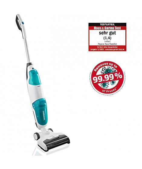 Regulus Aqua PowerVac 11914 Leifheit - Aspirateur laveur 2 en 1 - Aspirateur balai sans fil électrique nettoyeur sol a roulea…