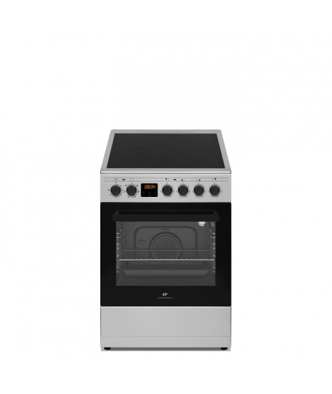 Cuisiniere vitrocéramique CONTINENTAL EDISON CECV50FCS - 4 feux -  L49,8 x H86 xP67 cm - Silver