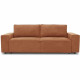 Canapé convertible 3 places JOSH - Tissu Loft Terracotta - Coffre de rangement - L 197 x P 117 x H 65 cm